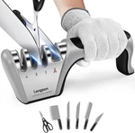 Longzon 5-IN-1 Knife Sharpener 4 Stage With Cut-resistant Glove, Quickly. Fixed Price $20.77.