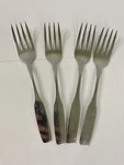 Oneida Community Paul Revere Satin Stainless Flatware 6 1/2" Salad Forks. Fixed Price $24.95.