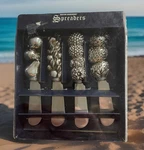 Boston Warehouse Dellarobbia Spreaders - Set Of 4 Stainless Steel Fruit Handles. Fixed Price $7.95.