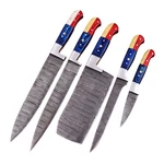 Ultimate Handmade Forged Damascus Chef Knife Set Kitchen Knives Flag Handle. Fixed Price $84.99.