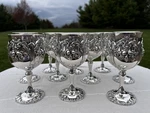 Reed & Barton Renaissance Water Goblet Gold Wash Silverplate Hollowware 10 Set. Fixed Price $2000.00.