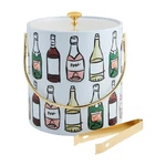 Mud Pie Bar Vinyl Ice Bucket With Tongs Set, White (42180019). Fixed Price $70.00.