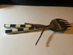 Chic Checker 2-PIECE Salad Server Set Spoon And Fork Sh Stra Home. Fixed Price $19.99.