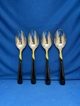 Yamazaki, Lindi Black With Gold Accents- Set Of 4 Stainless Steel 18/8 Spoons. Fixed Price $44.99.