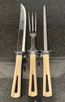 Vintage Mcm Stanley Carving Set Meat Fork Knife Sharpener Stainless Silver Serve. Fixed Price $42.74.