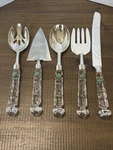 Shannon By Godinger, Versailles 5PC 24% Lead Crystal Handled Serving Set. Fixed Price $25.00.