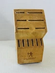 Henckels International Knife Block 12 Slots Hardwood Footed B946 7 1/2 Tall Vtg. Fixed Price $8.50.