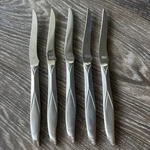 Vintage Set Of 5 Mcm Nasco Montego Stainless Flatware Japan Steak Knives. Fixed Price $24.99.