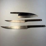 Vintage Kitchen Knife Blades Set Of 3 Chef Slicer Blanks Carbon Steel. Fixed Price $42.46.