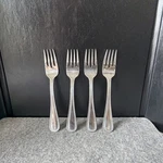 4 Gibson Beaded Venus Arc Stainless Salad Forks Flatware. Fixed Price $27.50.