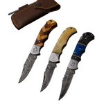 Personalized Handmade Damascus Pocket Knife - Folding For Men With Wood.... Fixed Price $50.84.