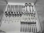 49 Piece Retroneu Jenna Stainless Korea Flatware. Fixed Price $148.75.
