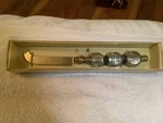 Cypress Home 9 Stainless Steel Cheese Knife W/ Silver & Black Glass Bead Handle. Fixed Price $9.95.
