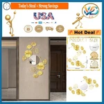 3 Pcs Gold Metal Ginkgo Leaf Wall Mirrors Modern Living Room Decor 16 Inches. Fixed Price $47.34.