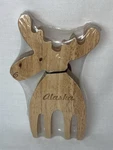Alaska Wooden Moose Salad Servers Arctic Circle Ent. Pasta Forks Claws Vtg New. Fixed Price $16.50.