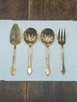 Towle Supreme Baroness Gold Plated Flatware Serving Set Spoons Fork Cake Server. Fixed Price $35.00.