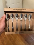 Nib Brandani Dessert Spoon Circle Set 6 Pieces Stainless Steel Hotel Big Size. Fixed Price $17.00.
