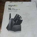 Syvio 14- Piece Knife Block Set Holder YS-2022 With Built In Sharpener. Fixed Price $100.00.
