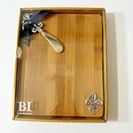 Boston International Charcuterie Cutting Board & Spreader Fleur Lis Nib. Fixed Price $18.49.