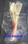 Claude Dozorme Laguiole French Dinner Lunch Serving Fork + Spoon Set Pink New. Fixed Price $97.50.
