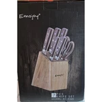 Emojoy 7 Piece Kitchen Knife Set KS20 New Wooden Block And Scissors. Fixed Price $23.91.