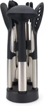 Elevate Fusion 5-PIECE Silicone Utensil Set With Storage Stand, Stainless Steel. Fixed Price $94.99.