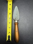 Vintage Carborundum Knife Sharpener Stone With Copper Wooden Handle 7-1/2. Fixed Price $21.44.