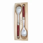 Laguiole Andre Verdier Debutant 2-PIECE Salad Server Set, Cherry Red Handle. Fixed Price $52.00.