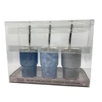 Merry Makers 3OZ Mini Party Tumbler Set Of Stainless Steel Blue Silver G72Q. Fixed Price $25.99.