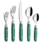 20-PIECE Green Stainless Steel Silverware Set With Rivet Handle Service For 4. Fixed Price $50.13.