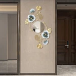 3 Pcs Metal Decorative Wall Mirrors For Living Room Ginkgo Leaf .... Fixed Price $45.74.