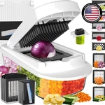 Dishwasher Safe 8-BLADE Veggie Cutter With Container For Kitchen Efficiency. Fixed Price $37.99.