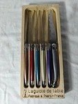 Laguiole De Table French Kitchen Knives Multicolor Set Of Six Fabriqu Thiers. Fixed Price $49.00.