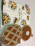 Nwt Mud Pie Home Kitchen Tea Towel 2025 I'm So Full. Pumpkin Pot Holders Lot 3. Fixed Price $24.99.