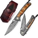 Vnla Handmade Japan Damascus Steel Pocket Knife, 3.39IN VG10 Blade Folding Kn.... Fixed Price $93.34.