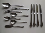 Bancroft Oneida Dinner Knives Fork Salad Soup Serving Spoon Sugar Butter Knife. Fixed Price $12.00.