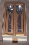 Ralph Lauren Crocodile Salad Servers 18/10 Stainless Steel Nib 12". Fixed Price $69.99.