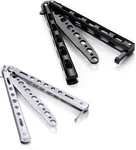 Butterfly Trainer Knife Practice Balisong Dull Training Tool Metal Black Silver. Fixed Price $6.85.