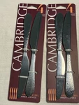 Cambridge Stainless Steel Dinner Knives 4PC Set Hammered Handle New. Fixed Price $15.00.