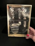 Vintage Boston Warehouse Dellarobbia Cheese Set Of 3 Stainless Steel Fruit Nib. Fixed Price $14.00.