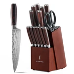Home Chef Starter Kit - 15 Piece Knife Set With Block + Sharpener. Fixed Price $74.99.