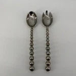 Mariposa Brillante String Of Pearls Salad Servers Silver Aluminum 2 Piece Set. Fixed Price $26.00.