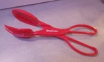 Betty Crocker Salad Serving Tongs Scissor Fork Spoon Red 11". Fixed Price $12.95.