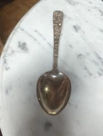 Sterling Silver Repousse Dessert Oval Spoon Kirk & Son. Fixed Price $150.00.