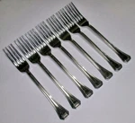 1929 Pintinox Octavia 7 Dinner Forks Stainless Flatware Italy. Fixed Price $300.00.