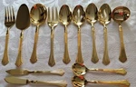 Estate Gold Tone Kanu 33 Japan Serving Spoons Salad Pasta Cake SPATULAS13PC. Fixed Price $149.99.