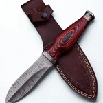 Handmade Damascus Steel Hunting Knife Red Black Wood Handle Fixed Blade W/sheath. Fixed Price $35.02.