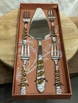 New Beaded Handle Cake Serving Set, Home Essentials Stainless Steel, Beautiful. Fixed Price $22.00.