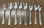 Lot Of 8 Hampton Silversmiths Clark? Stainless 235 Discontinued Spoons Fork. Fixed Price $19.96.