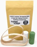 1/2X12 Inch Pk Leather Honing Belts Super Strop Work Sharp Wht & Grn Compound. Fixed Price $17.99.